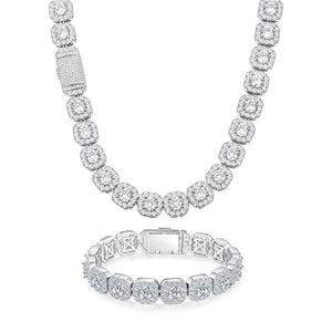 Tennis Bracelet Radiant Halo Zircon Plated Copper 10mm or 12mm