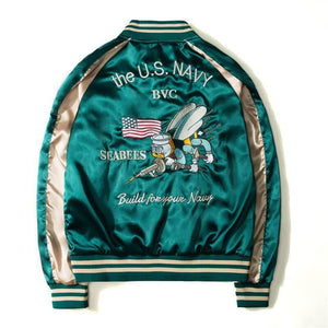 Men's Bomber Jacket Satin Double-sided