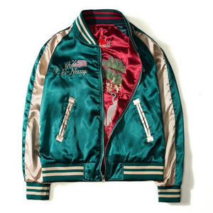 Men's Bomber Jacket Satin Double-sided
