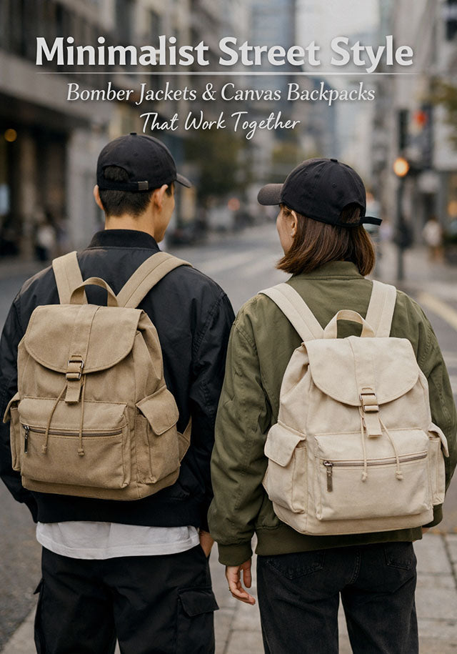 Minimalist Street Style: Bomber Jackets and Canvas Backpacks That Work Together