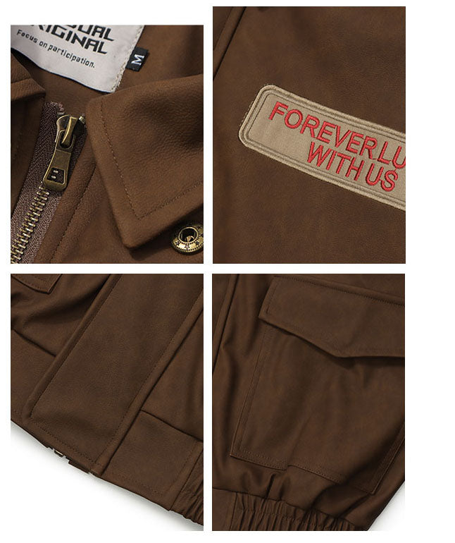 Men's Bomber Jacket Solid-color