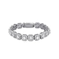 Zircon Tennis Bracelet Nova Square Halo Copper Chain, Gold or Silver Tone, 6.5–8 in