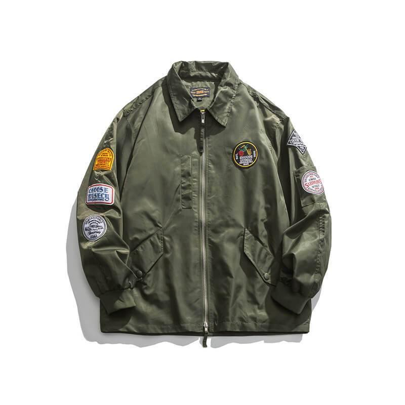 Men s Bomber Jacket Japanese style Solid color Hentschman