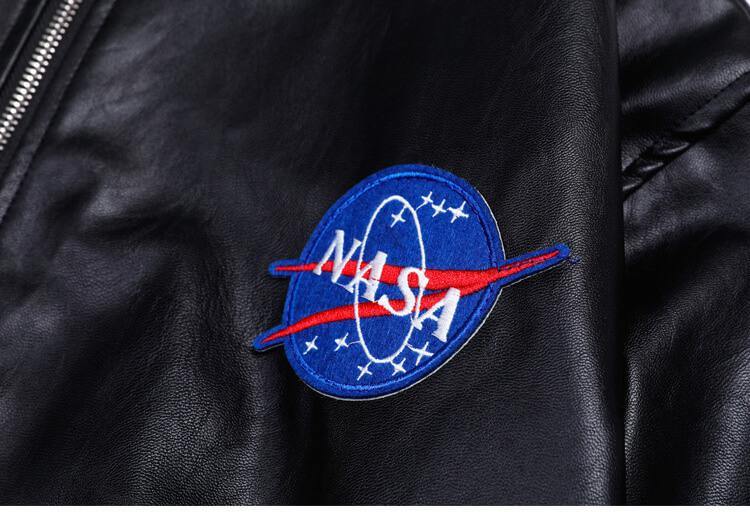 NASA Men's Leather Bomber Jacket